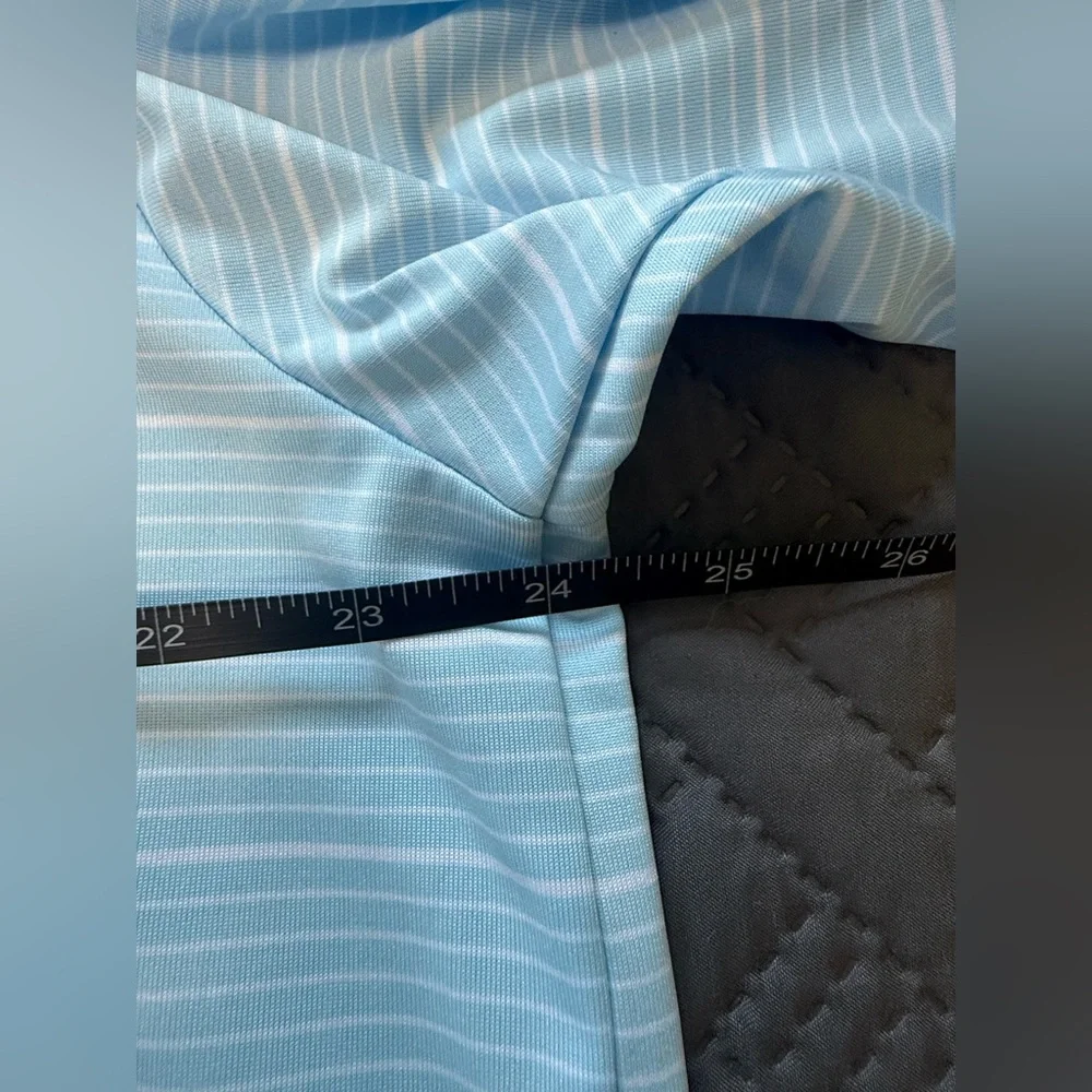 Adidas Climalite Polo Shirt Men's XL Light Blue Striped Golf‎ Athletic